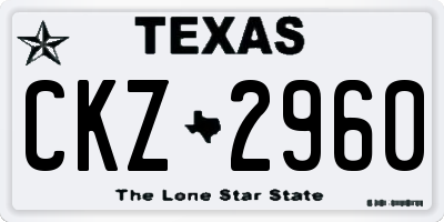 TX license plate CKZ2960