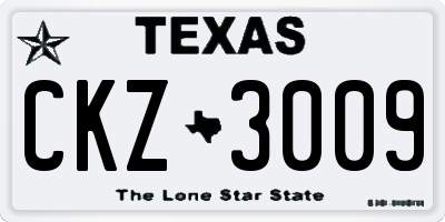 TX license plate CKZ3009
