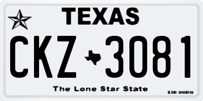 TX license plate CKZ3081