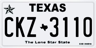 TX license plate CKZ3110