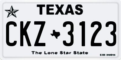 TX license plate CKZ3123
