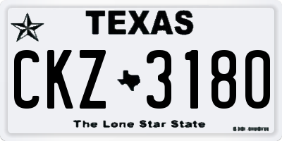 TX license plate CKZ3180