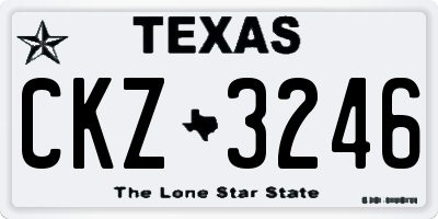 TX license plate CKZ3246
