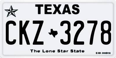 TX license plate CKZ3278