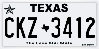 TX license plate CKZ3412