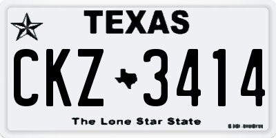 TX license plate CKZ3414