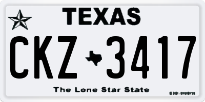 TX license plate CKZ3417