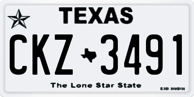 TX license plate CKZ3491