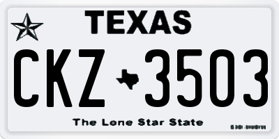 TX license plate CKZ3503