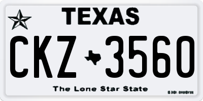 TX license plate CKZ3560