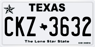 TX license plate CKZ3632
