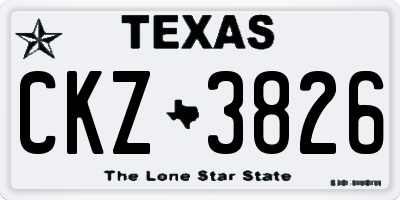 TX license plate CKZ3826