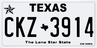 TX license plate CKZ3914