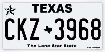 TX license plate CKZ3968