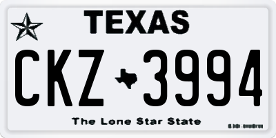 TX license plate CKZ3994