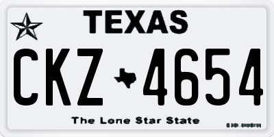 TX license plate CKZ4654