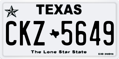 TX license plate CKZ5649