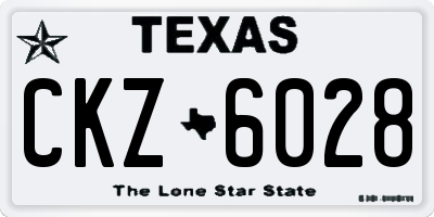 TX license plate CKZ6028