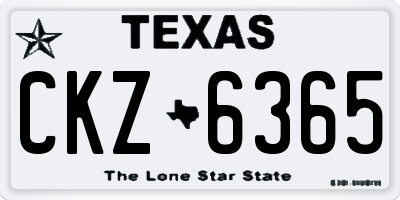 TX license plate CKZ6365