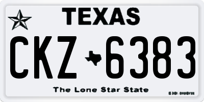 TX license plate CKZ6383