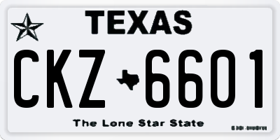 TX license plate CKZ6601