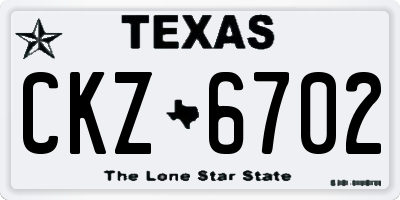 TX license plate CKZ6702