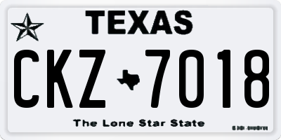 TX license plate CKZ7018