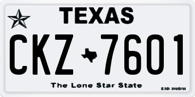 TX license plate CKZ7601
