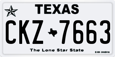 TX license plate CKZ7663