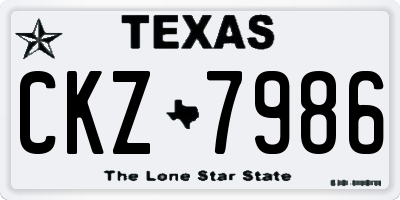 TX license plate CKZ7986