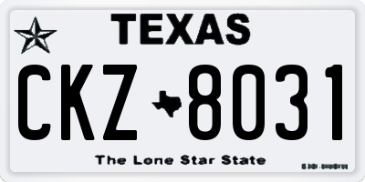 TX license plate CKZ8031
