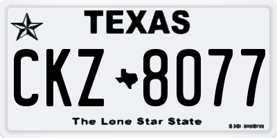 TX license plate CKZ8077