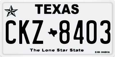 TX license plate CKZ8403