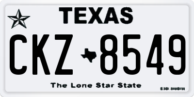 TX license plate CKZ8549