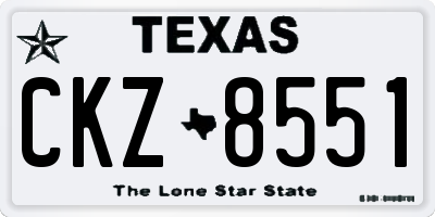 TX license plate CKZ8551
