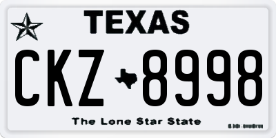 TX license plate CKZ8998