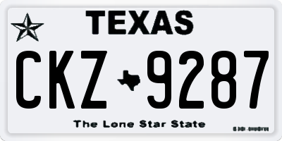 TX license plate CKZ9287