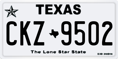 TX license plate CKZ9502