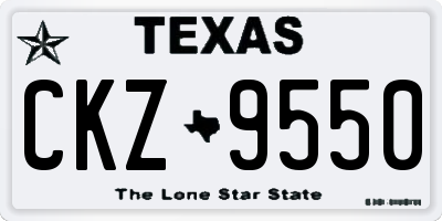 TX license plate CKZ9550