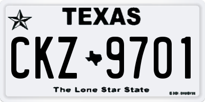TX license plate CKZ9701