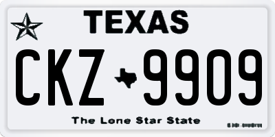 TX license plate CKZ9909