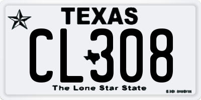 TX license plate CL308