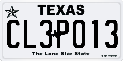 TX license plate CL3P013