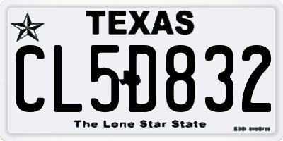 TX license plate CL5D832