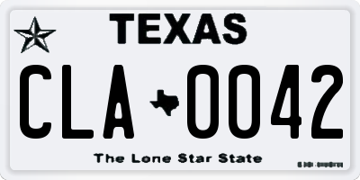 TX license plate CLA0042