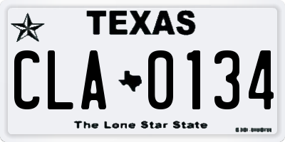 TX license plate CLA0134