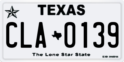 TX license plate CLA0139