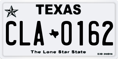 TX license plate CLA0162