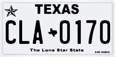 TX license plate CLA0170