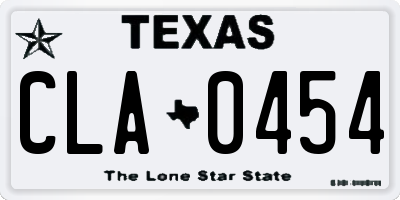 TX license plate CLA0454